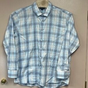 Peter Millar Crown Crafted Mens XXL Plaid Button Up Shirt Flex Finish Cotton